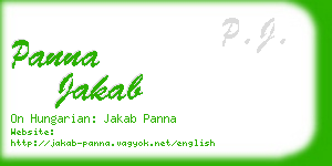 panna jakab business card